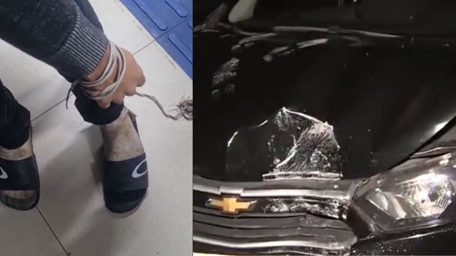 Vítima foi amarrada; suspeitos tentaram dar fuga na polícia e bateram o carro