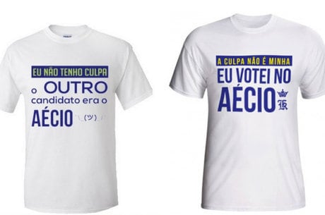 V
ersão de camiseta "a culpa não é minha" está sendo vendida na internet com o preço duas vezes mais em conta que a de Sergio K.