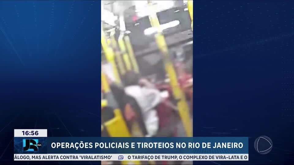 Passageiros de ônibus ficam no meio de tiroteio durante operação no Rio de Janeiro