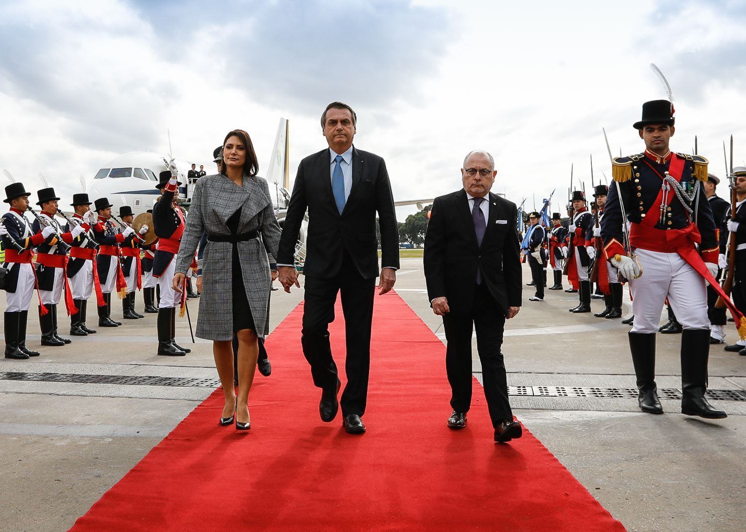 Michelle e Bolsonaro em visita à Argentina em junho