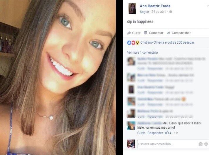 Os amigos também homenagearam Ana Beatriz nas redes sociais. A família da jovem está muito abalada após a tragédia