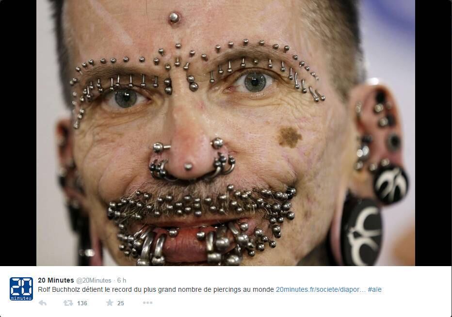 Ao todo, ele tem 453 espalhados no corpo - 278 deles só na região genital! Você teria a mesma coragem?