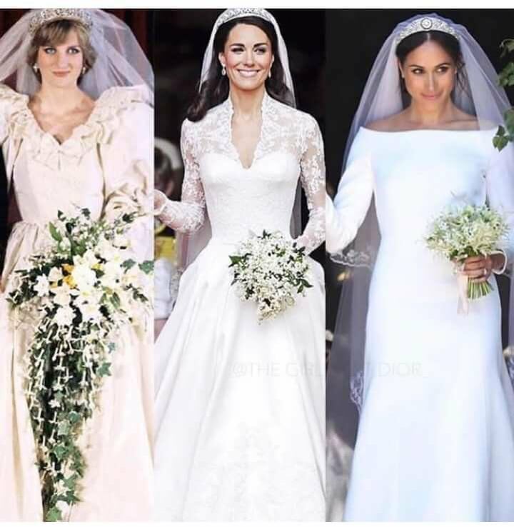 Qual o vestido mais bonito? O de Diana, o de Kate ou o de Meghan?