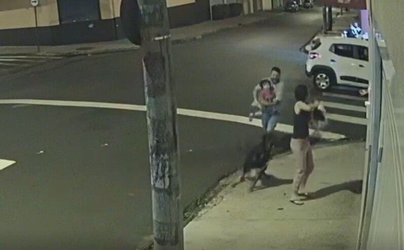 Casal protegeu cão e filho, criança de 3 anos, depois que cachorro saltou