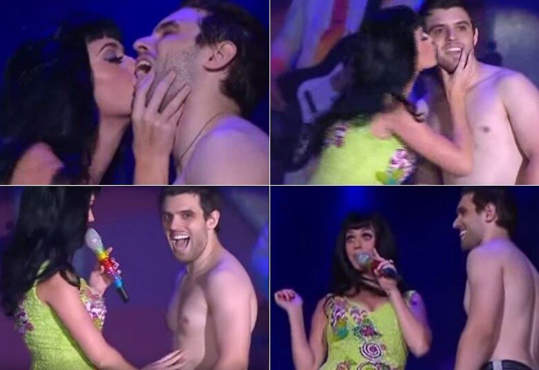 19) O beijo de Katy Perry (Rock in Rio 2011)
A cantora chamou o fã Júlio ao palco e ficou acariciando sua barriga. Em determinado momento, ela dá um beijo de surpresa nele. Katy também divertiu a plateia ao gritar "Sorocaba!" quando perguntou de onde o garoto era. Carismática, ela roubou a cena!