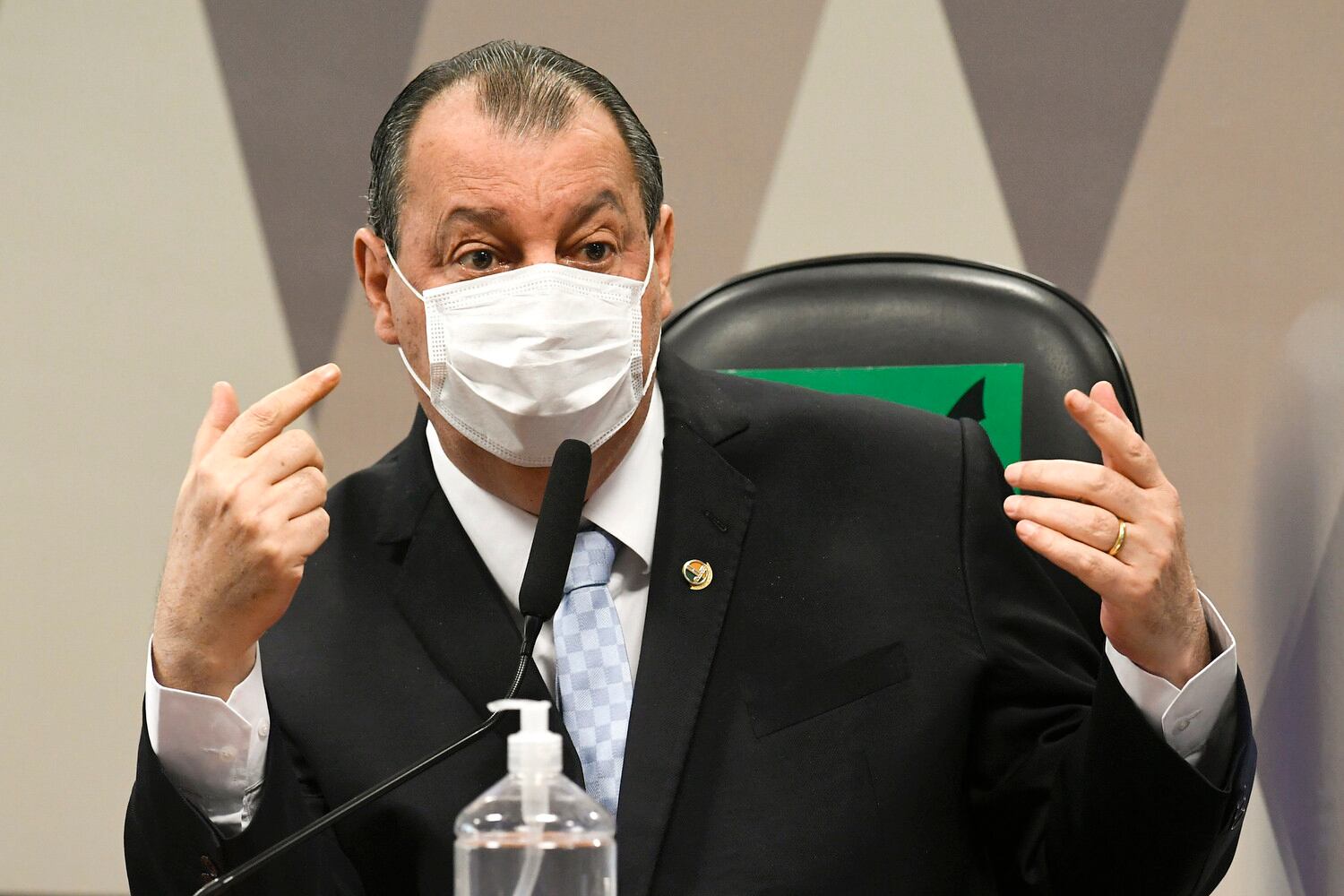 Senador Omar Aziz (PSD-AM) durante sessão da CPI da Covid no Senado
