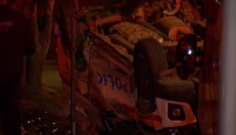 Testemunhas contam que viatura capotou cinco vezes