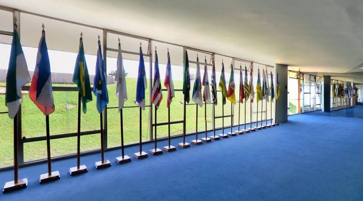 No Senado, há a Praça das Bandeiras, que representam os estados brasileiros e o Distrito Federal, dispostos em ordem cronológica, de acordo com a criação de cada um deles