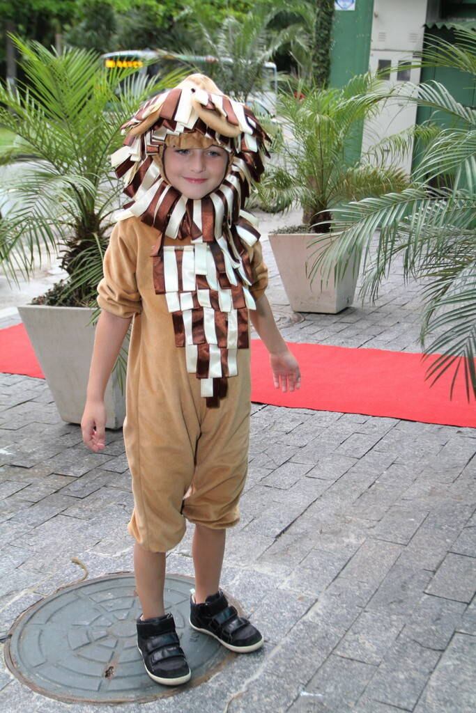 Vestido de Rei Leão, Noah reuniu os amiguinhos nesta quarta-feira (18)