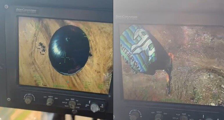 Câmera do helicóptero flagrou a ação