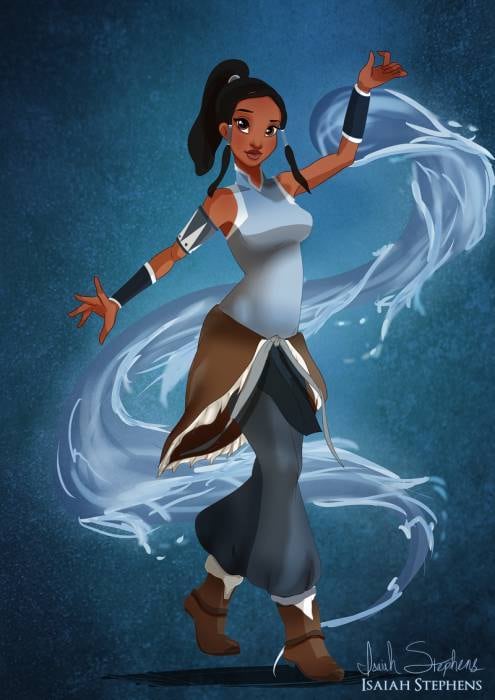 Tiana, de A Princesa e o Sapo, fantasiada de Korra, do desenho Avatar: A Lenda de Korra
A Tiana não ficou linda com essa fantasia? A gente adorou!