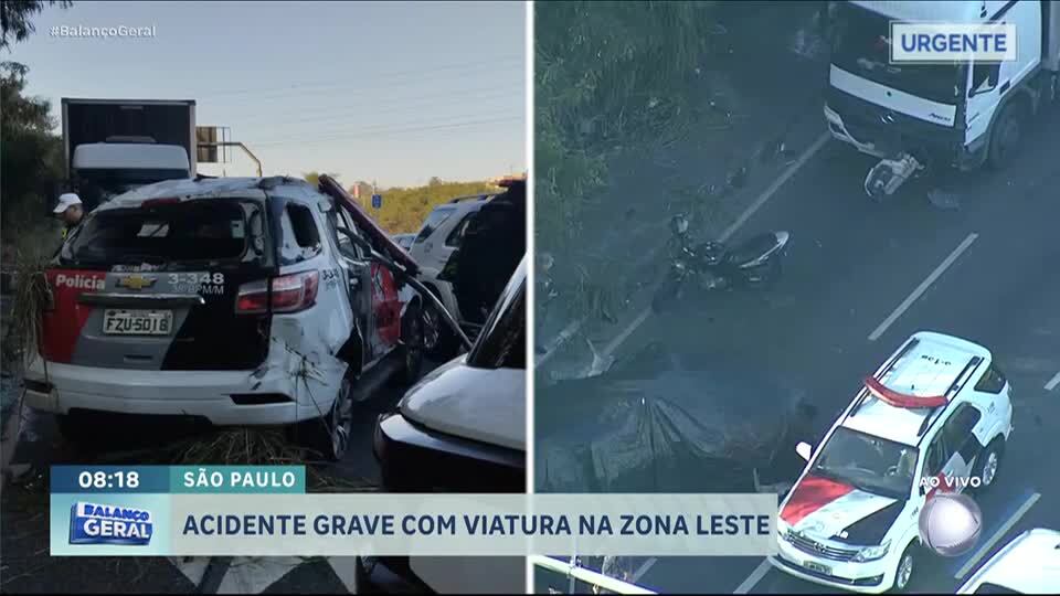 Viatura policial capota durante perseguição na zona leste de São Paulo