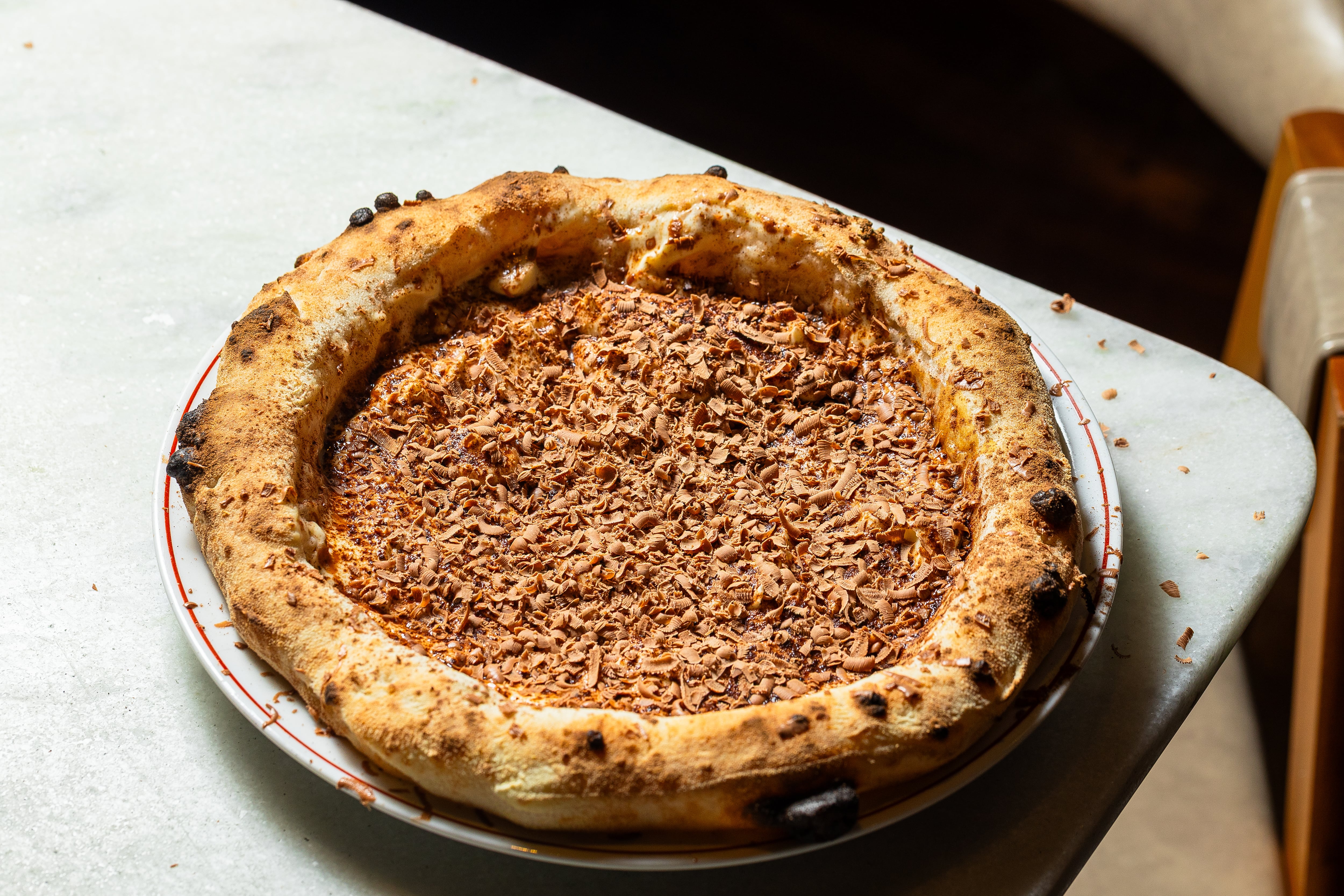 Pizza de tiramissu, da La Braciera