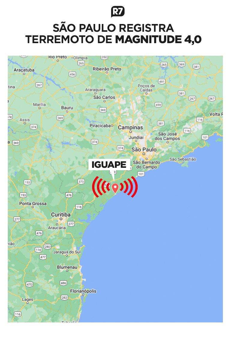 Iguape é epicentro de terremoto em São Paulo