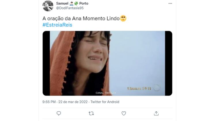 Uma cena emocionante marcou o fim do primeiro episódio de Reis: a oração de Ana, usando toda a sua fé para clamar a Deus. O momento gerou comoção nas redes sociais   