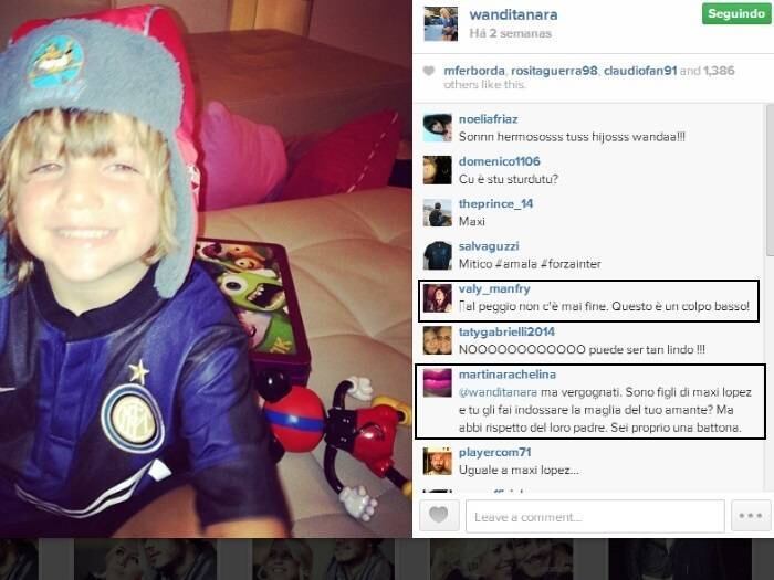 Wanda Nara já havia recebido dezenas de críticas de seus seguidores por colocar os meninos contra o pai e "jogar sujo" ao vesti-los com a camisa de Icardi