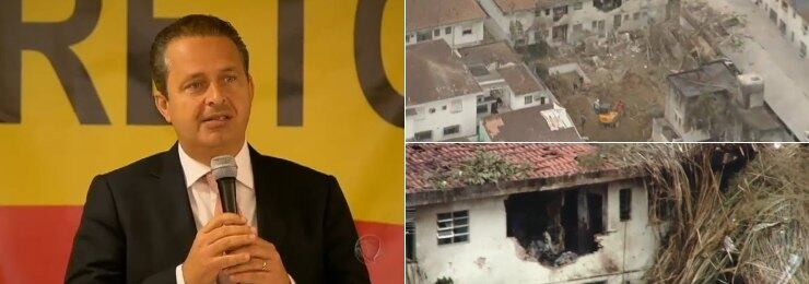 O candidato a presidente Eduardo Campos morreu em um acidente de avião, em Santos. A tragédia ocorreu em 13 de agosto 