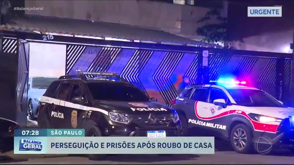 Quadrilha invade casa e é detida após perseguição policial em São Paulo