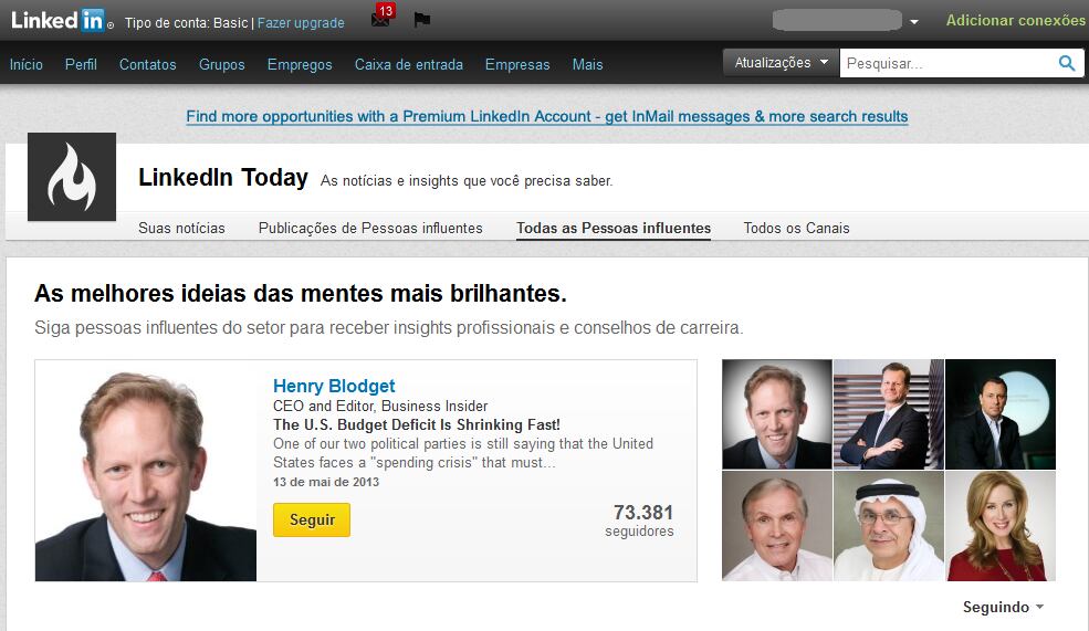 Quando o profissional já tiver seus dados mencionados no resumo e no
perfil completo, deve focar as atenções para a construção de uma rede
sólida de contatos, segundo Sabino, do Page Group.
—
Aproxime-se inicialmente de pessoas que você já conheceu no ambiente
real. Priorize quem já teve uma relação e conhece, para depois sim
recomendar ou ser recomendado. Não adicione aleatoriamente, pois às
vezes nem se sabe se aquele é um perfil real. Hoje em dia está muito
banalizada a apresentação apenas virtualmente