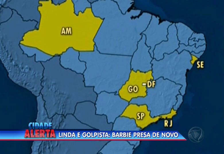 Segundo a polícia, Bruna fez vítimas em vários estados do País

+ Quer ver tudo o que rolou no Cidade Alerta? Veja a íntegra no R7 Play
