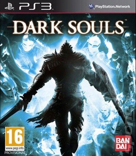 Dark
Souls saiu em 2011. Esta arte da caixa é muito bem-feita e você vê de
cara que terá de enfrentar almas bem perigosas