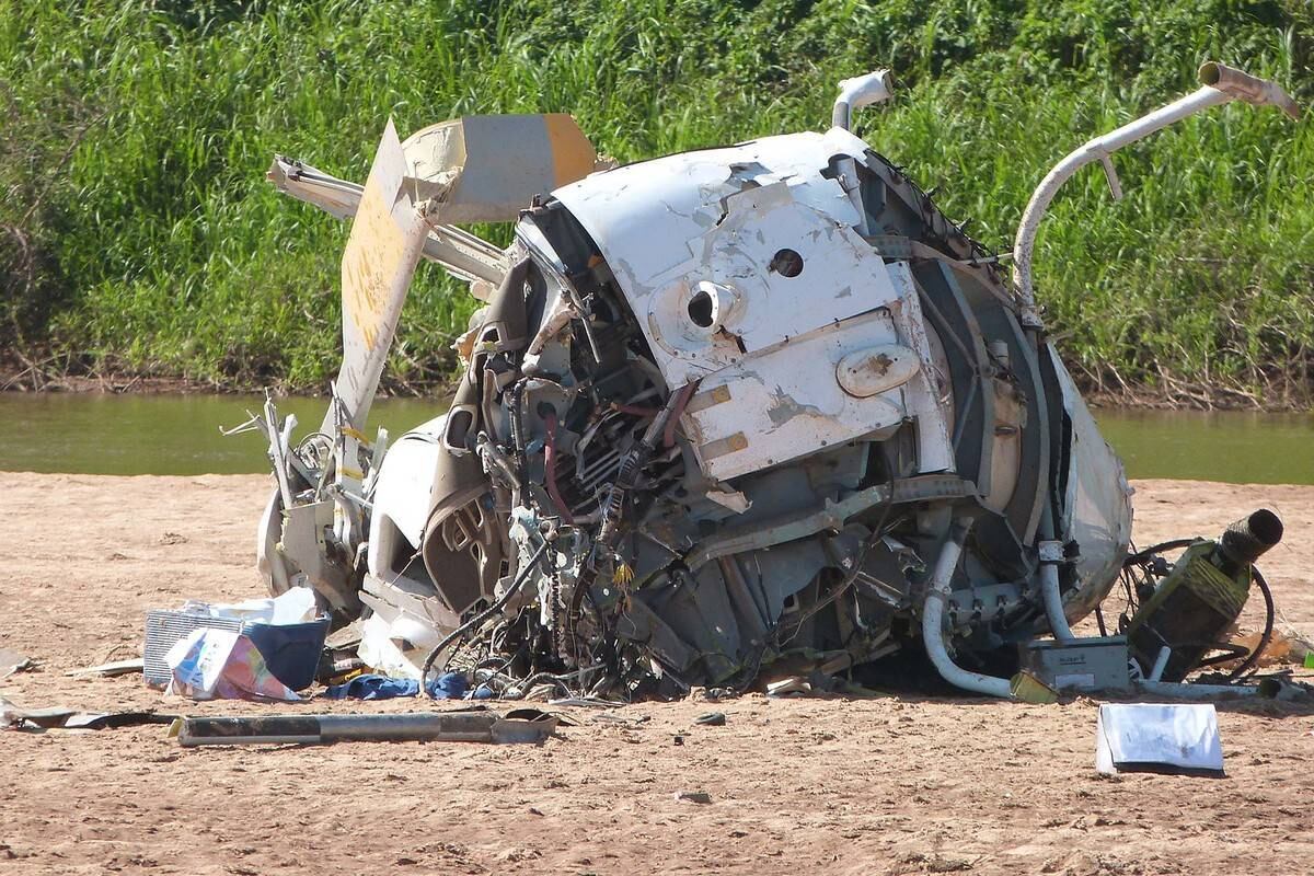 O helicóptero em que estava Fernandão 