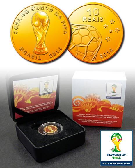 O Banco Central lançou nesta quarta-feira (29) uma série de moedas comemorativas oficiais da Copa do Mundo, que será realizado no Brasil. Ao todo, serão nove moedas especiais, destinadas a colecionadores: uma de ouro, duas de prata e seis de cuproníquel. A moeda de ouro faz referência ao momento do gol e à taça da Copa do Mundo