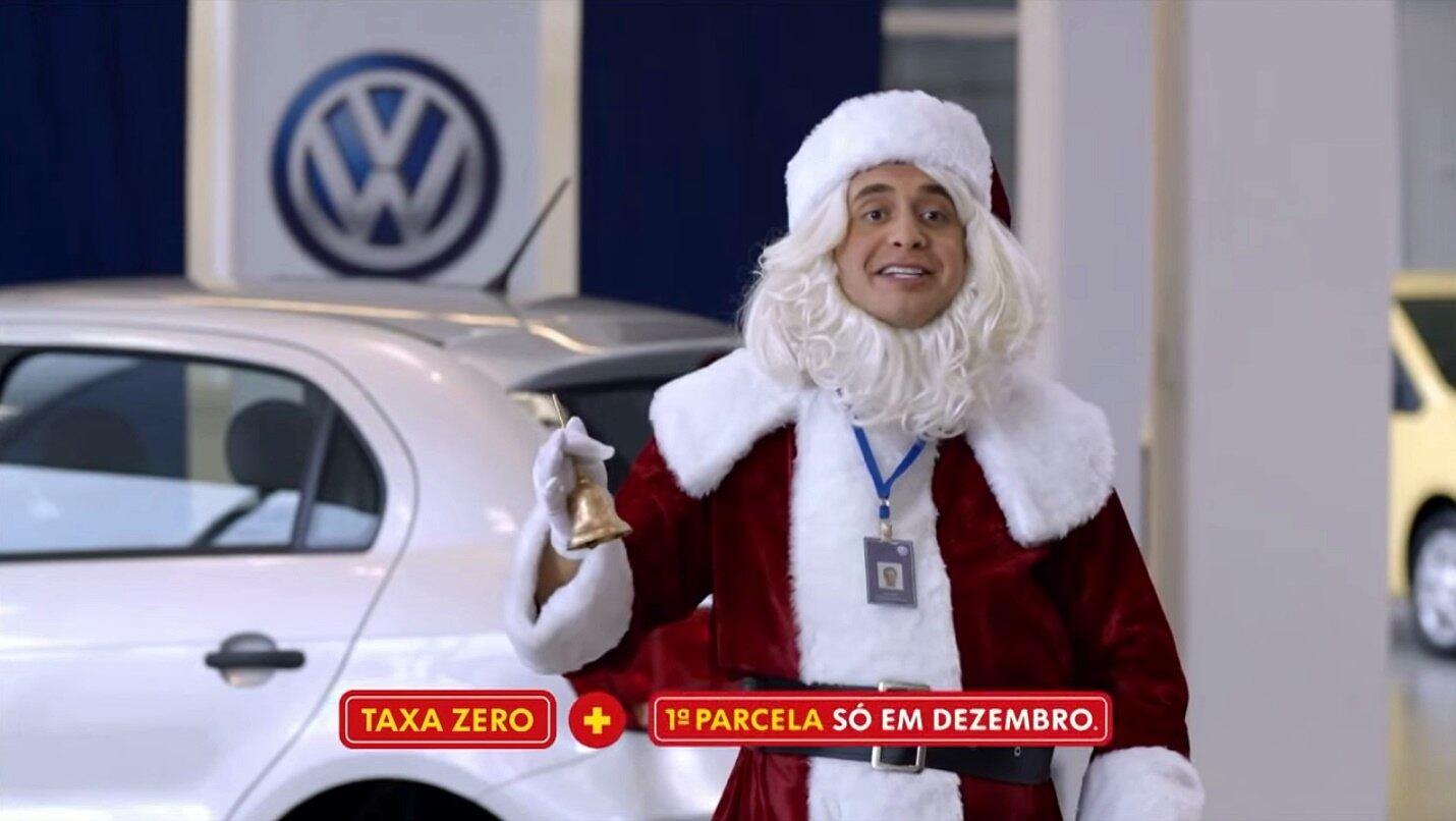 Propaganda da Volkswagen na tevê apela para o "Bom Velhinho", com pagamento da primeira parcela em dezembro