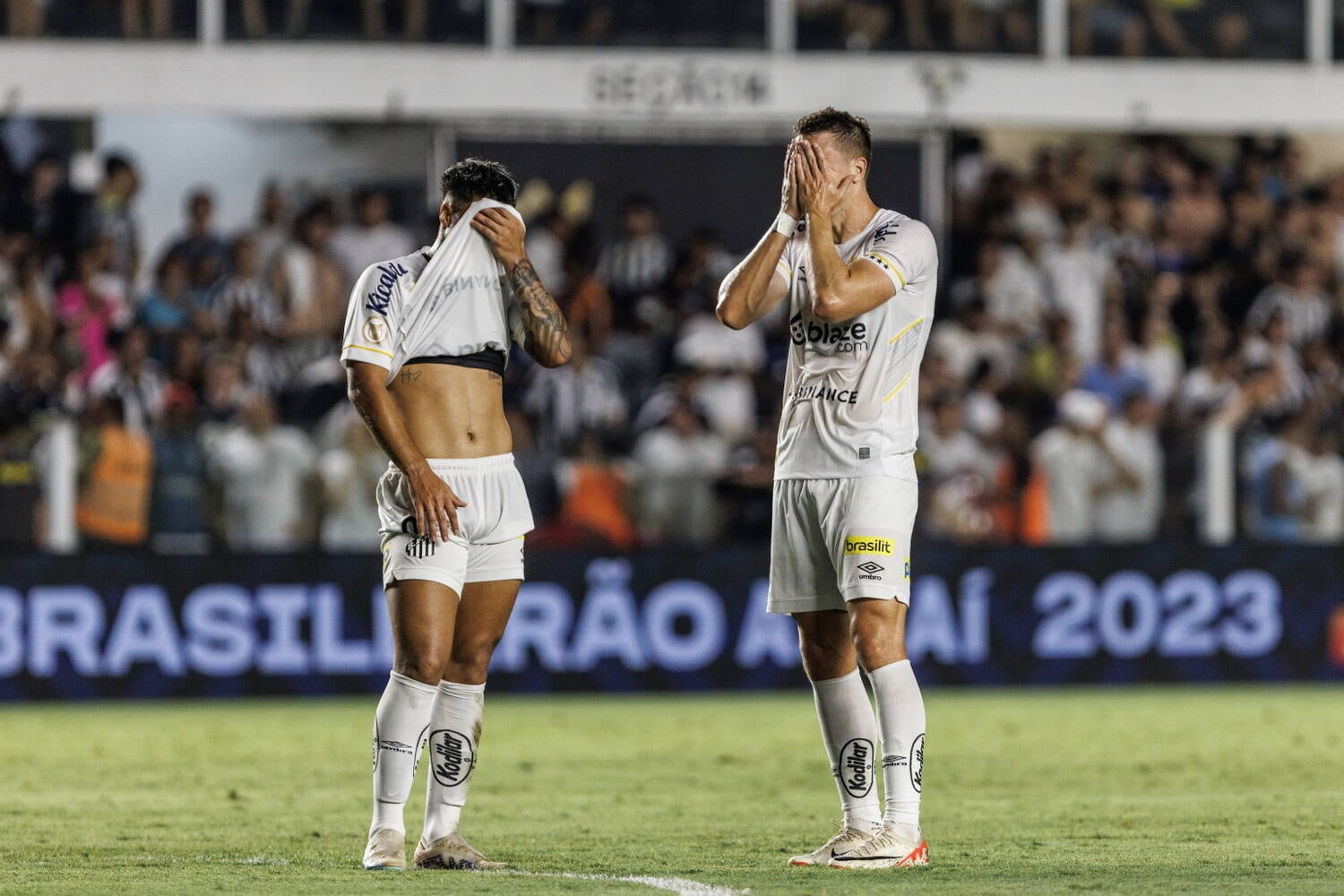 Santos

Depois de dois anos brigando contra o rebaixamento, o Santos enfim perdeu a queda de braço contra a própria incompetência e caiu para a Série B em 2023.

O ano, que terminou com o time sendo rebaixado pela primeira vez em sua história, teve também, pela terceira vez consecutiva, o Peixe eliminado na fase de grupos e quase caindo no Paulistão, além das eliminações precoces na Copa do Brasil e Sul-Americana, competições que o clube não disputará no próximo ano
