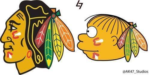 O bonzinho Ralph representa o Chicago Blackhawks