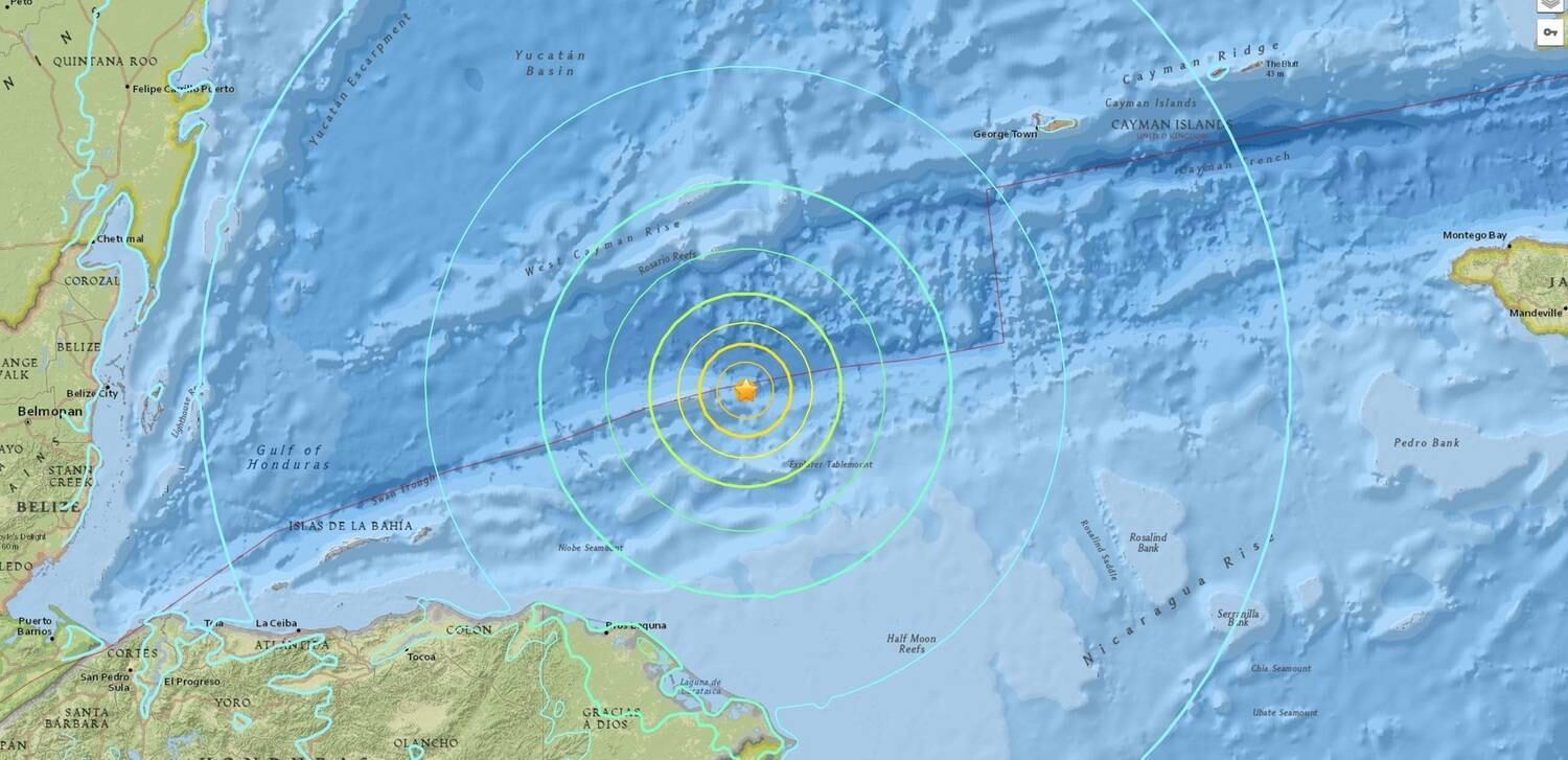 Mapa mostra local onde tremor aconteceu