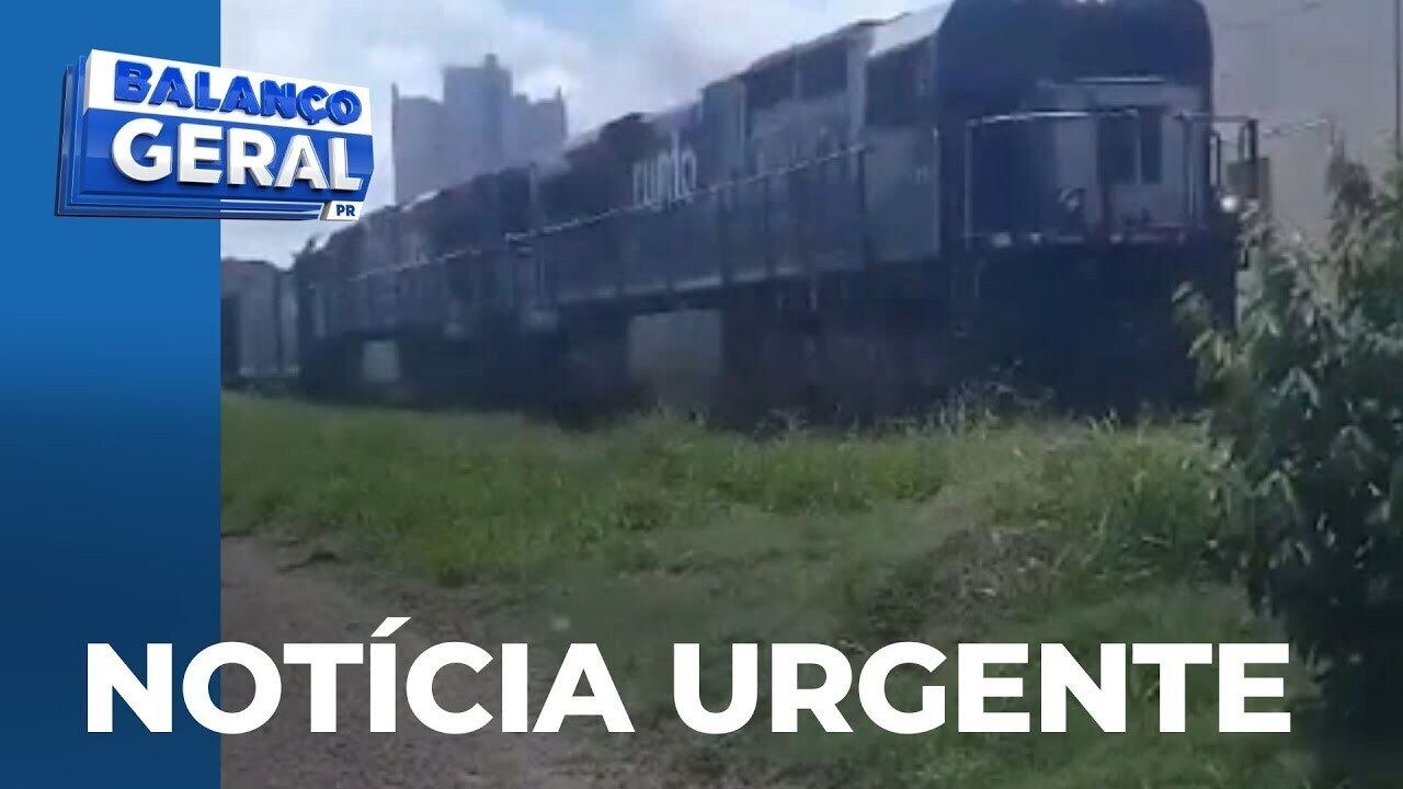 Empresa começa içar vagões de trem tombados após colisão com carreta em Rolândia