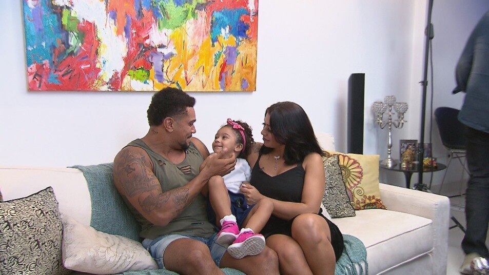 Naldo e Moranguinho estão juntos desde 2013 e são pais de Maria Victória, de três anos