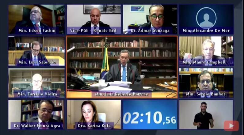 Sessão do TSE realizada por meio de videoconferência