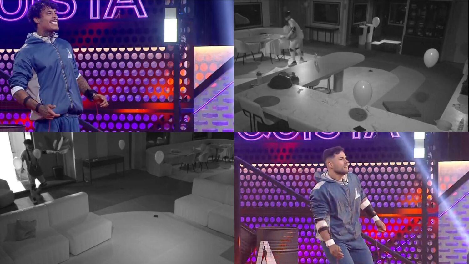 Gabriel não teve dó de Murilo e saiu correndo pela sala escura! O modelo aguentou firme os primeiros choques, mas logo depois começou a berrar também. Apesar do desespero, a dupla foi super rápida!

Os últimos a encarar o desafio foram Suita e Camargo. O empresário também não se preocupou com o modelo, que foi um dos mais corajosos e não ligava de guiar o amigo na direção dos balões para que ele chegasse mais rápido. Bruno chegava a saltitar de tanta dor com os choques!