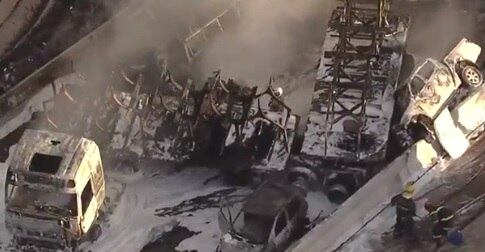 Batida causou incêndio de grandes proporções e motorista morreu