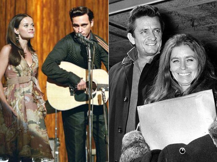Em Johnny & June (2005), os atores Joaquin Phoenix e Reese Witherspoon viveram, respectivamente, o casal Johnny Cash e June Carter
