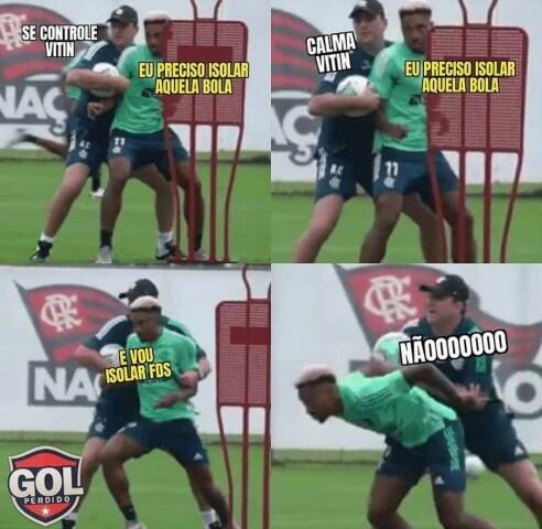 Vitinho isola bola contra o São Paulo e vira meme nas redes sociais