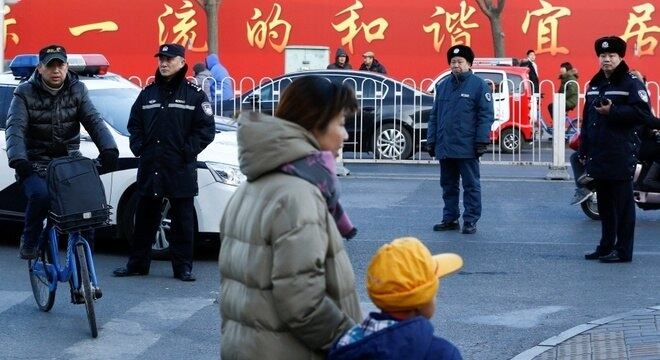 Distrito de Xicheng marcado em vermelho no mapa de Pequim