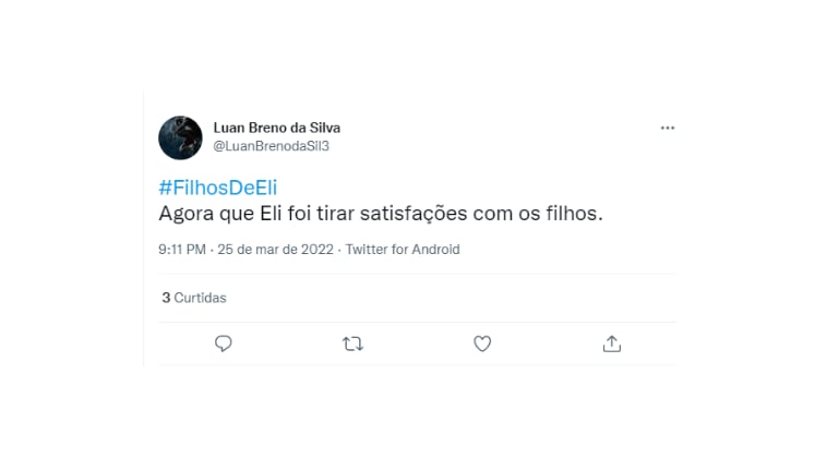 A conversa de Eli com os filhos foi muito esperada, uma vez que suas atitudes no Tabernáculo causaram indignação no público