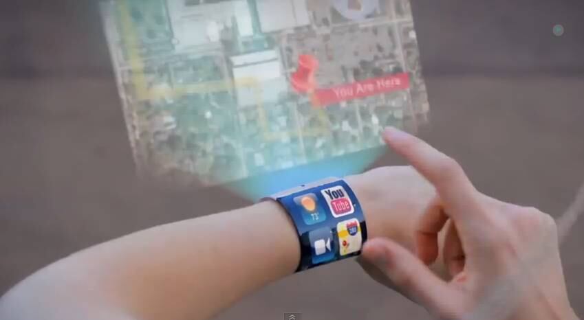 Já a AV Studio, outro canal no YouTube, pensou em um dispositivo bastante futurista. A tela seria curva para acompanhar o formato do pulso do usuário e ela teria recursos tecnológicos para criar um holograma