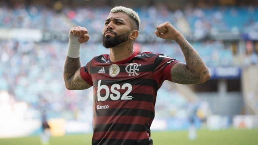 Gabigol comemora gol do triunfo contra Grêmio