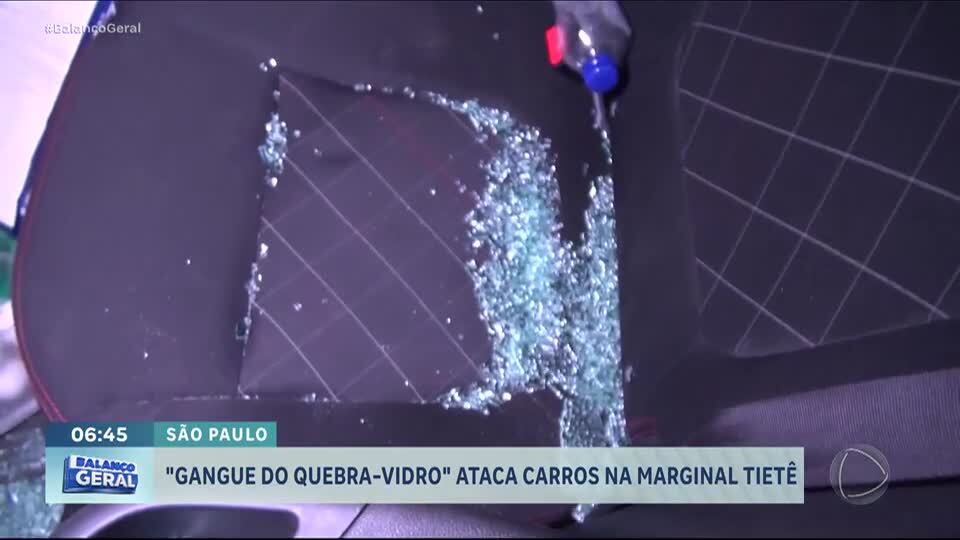 Gangue do Quebra-Vidro ataca carros na Marginal Tietê, em São Paulo