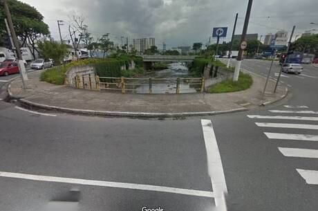 Reprodução do local onde a ponte desabou em Santo André