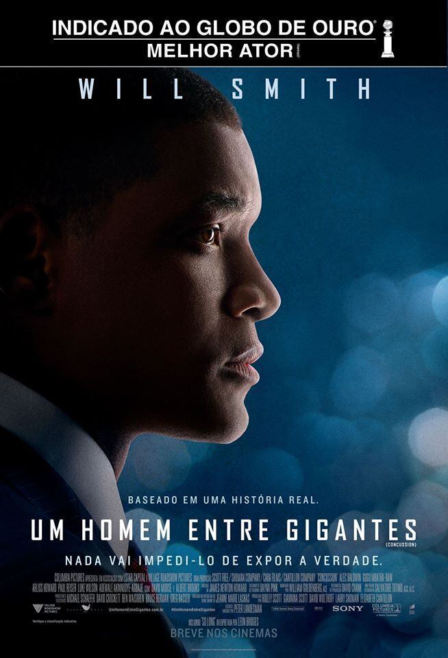 Um homem entre gigantes (2015) - "O patologista forense, Dr. Bennet Omalu, tenta conscientizar a opinião pública sobre a encefalopatia traumática crônica, uma doença que causa trauma cerebral em jogadores de futebol americano, resultado de concussões repetidas na cabeça"