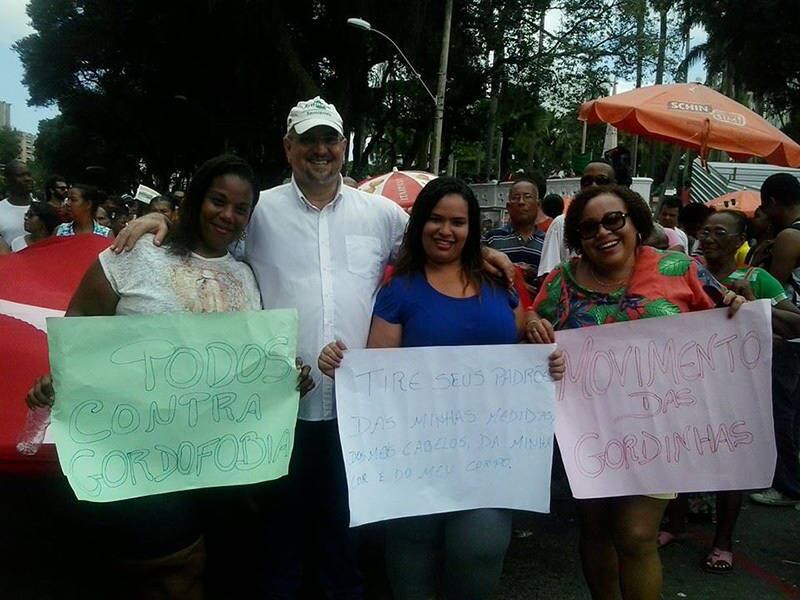 O encontro faz parte do movimento das gordinhas, que sempre que pode participa de outros eventos para divulgar a causa e se opor ao preconceito