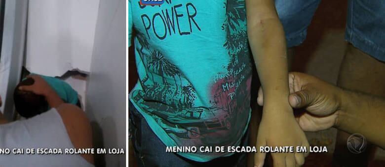Menino de quatro anos caiu da escada rolante de uma loja na baixada; ele foi medicado e passa bem