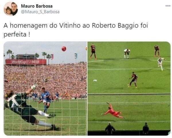 Vitinho isola bola contra o São Paulo e vira meme nas redes sociais