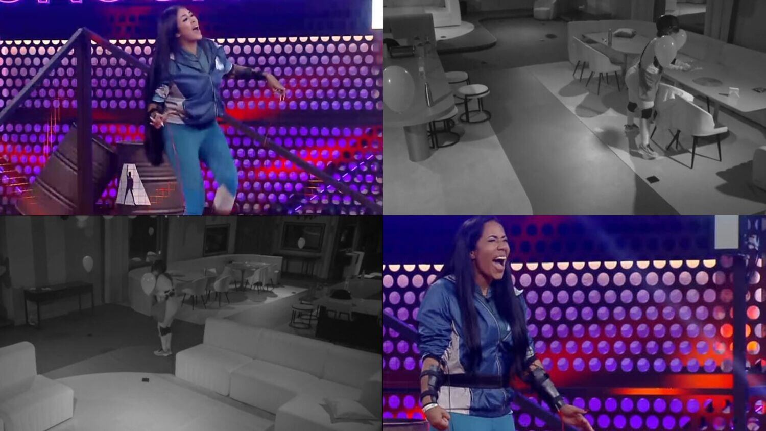 As primeiras a entrarem na prova foram Nati e Medrado. De cara, a empresária bateu em um balão e a cantora gritou com o choque! Apesar de Nati ser ágil aos comandos, acabou encostando e até se enrolando nas cordinhas das bexigas, fazendo a amiga sofrer: "Minha mão já está ficando torta", disse Medrado.

Já a vez de Sandra e Janielle foi repleta de gritos do início ao fim. Isso porque Sandra andava devagar pela sala escura, mas não conseguia desviar dos balões. Jany fez todos rirem ao berrar com a aposentada: "Sai daí, peste! Ai, amiga, está lascando aqui".  