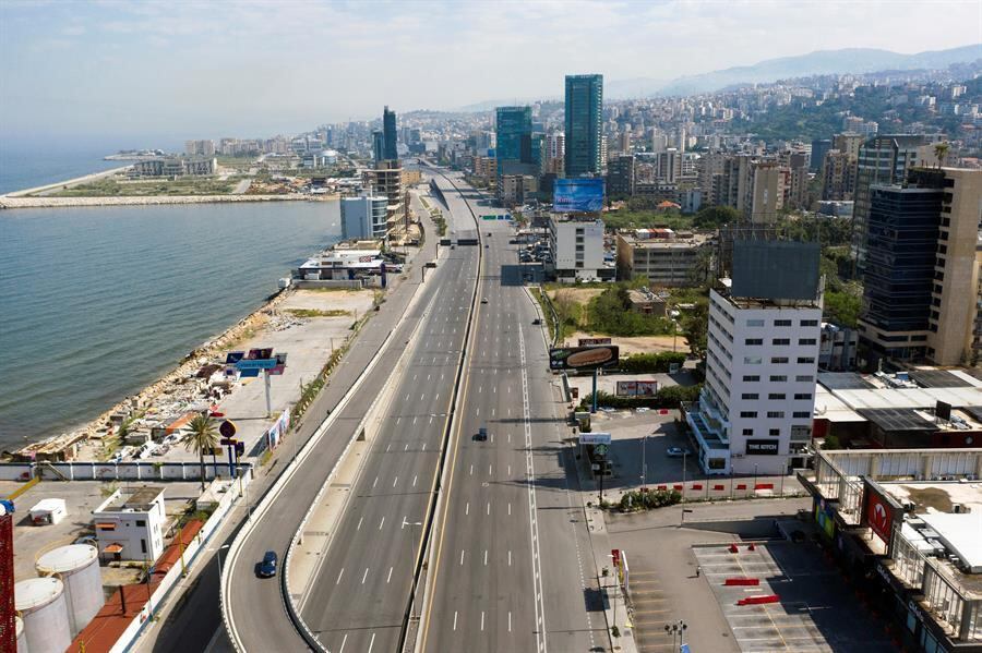 Beirute, capital do Líbano, segue vazia devido ao toque de recolher